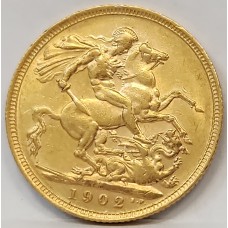 AUSTRALIA 1902 . ONE 1 SOVEREIGN . MELBOURNE . GOLD